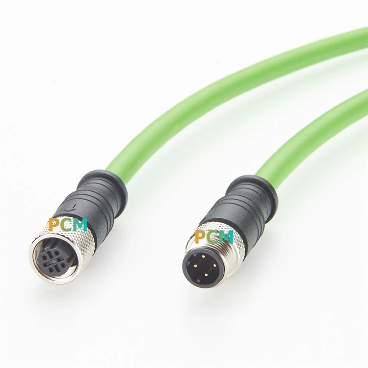 M12 D Code Female To Male Profinet Cable factory