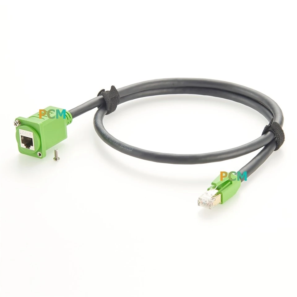RJ45 D-Type Panel Mount CAT6 CAT8 Cable
