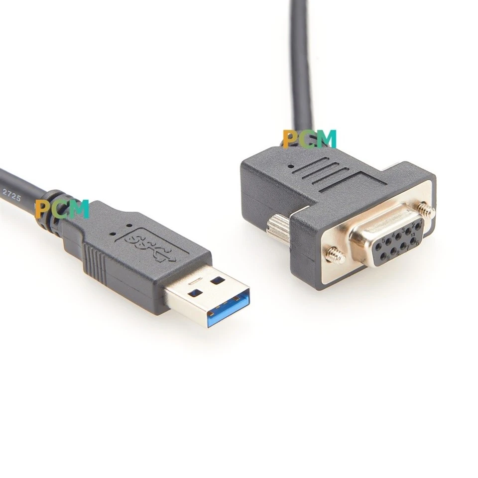 USB To DB9 45 Degree Serial Cable With Screws factory